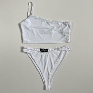 Lux LA One Shoulder Crop Top and Bottom Set